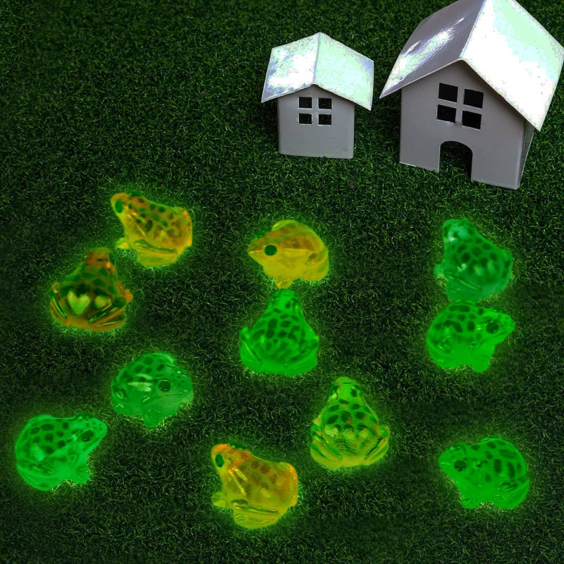 HOMICO 40 Pieces Resin Mini Frogs Luminous Mini Animals Tiny Animals for Crafts Dollhouse Fairy Garden Micro Moss Landscape Aquarium Potted Plant Decor - Image 5